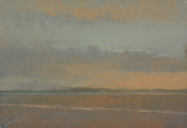 A painting of the sunset by artist Simon Bland